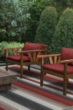 Load image into Gallery viewer, Outdoor Serape Stripe Red Rug
